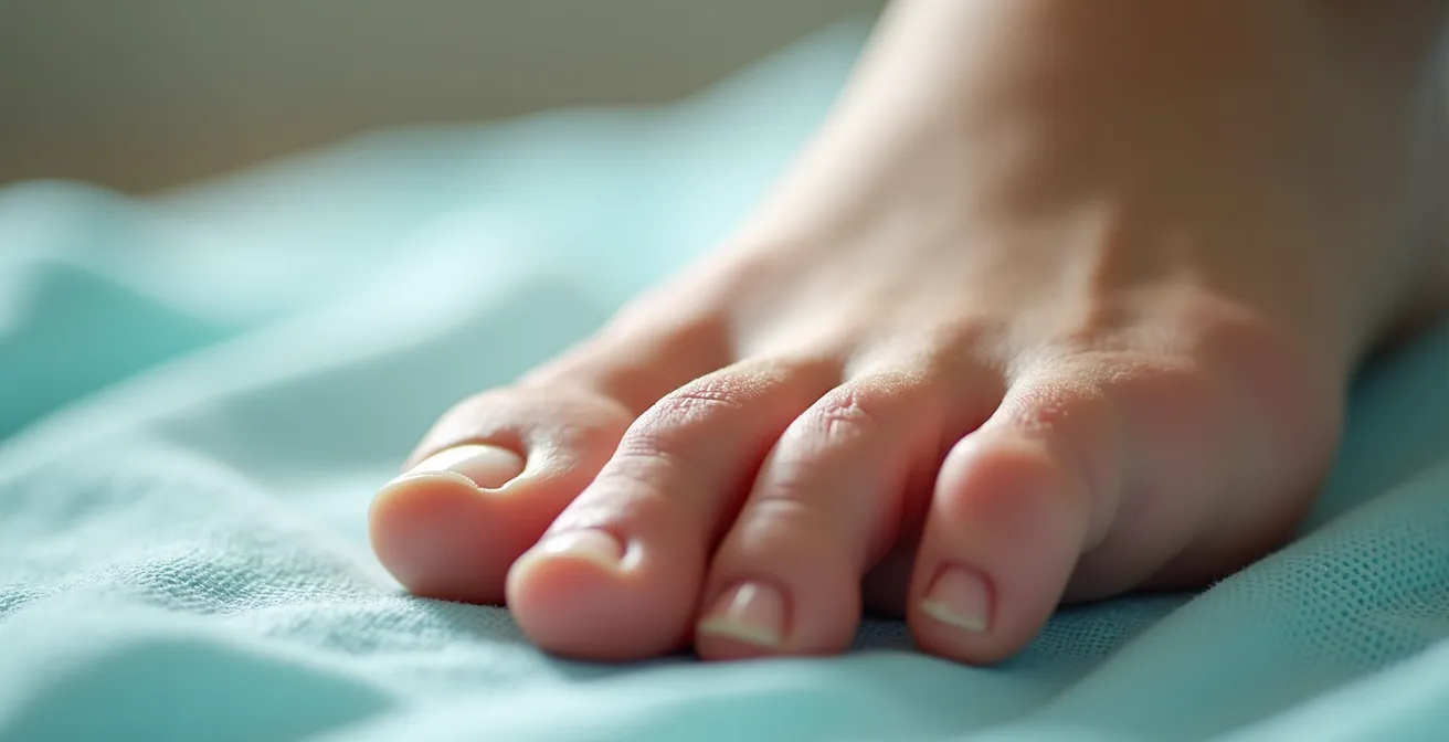 Détail d'un pied montrant l'évolution de la récupération